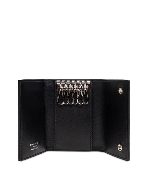 Givenchy Black Logo Leather Keyring for men