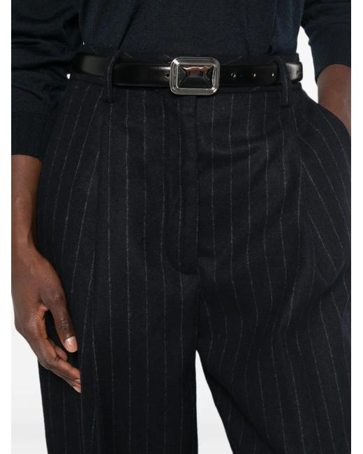 Thelatest Black E-Alex Pinstripe-Pattern Trousers