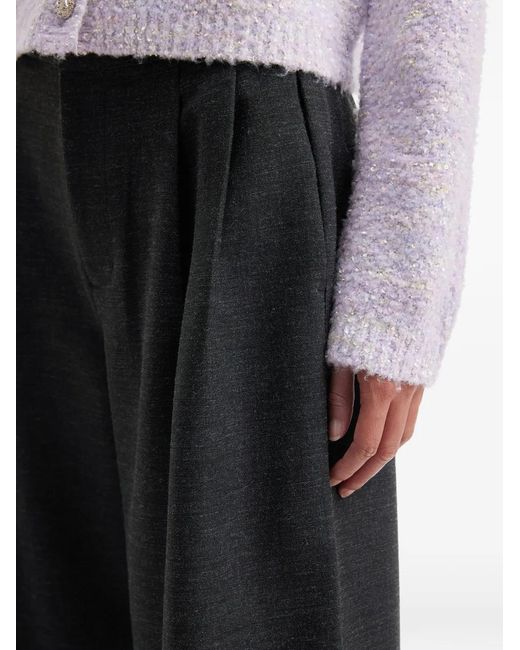 B+ AB White Pleated Wide-Leg Trousers