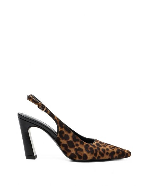 Stuart Weitzman Brown Stassi Leopard-Print Slingback Pumps