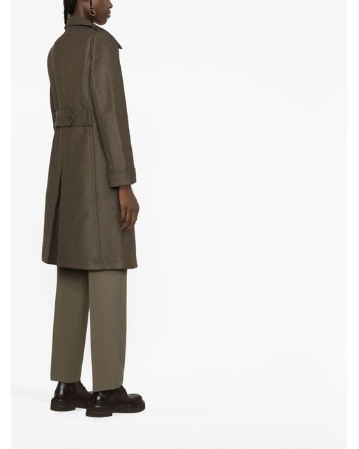 Fortela Brown Double-Breasted Coat