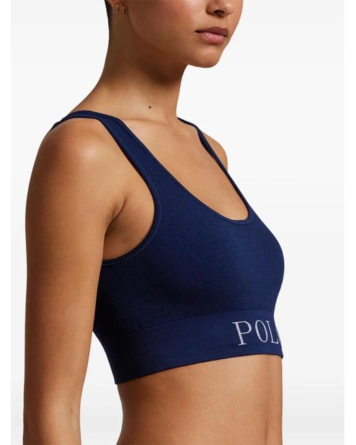 Polo Ralph Lauren Blue Ribbed Seamless Top