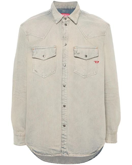 DIESEL White Denim Shirt for men