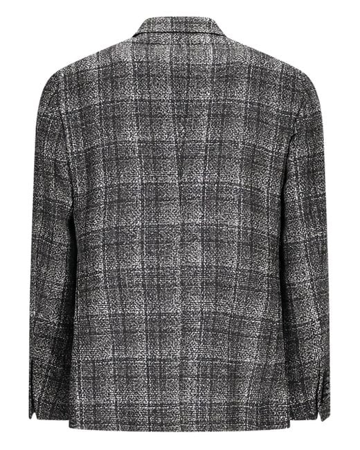 Tagliatore Black Checked-Pattern Two-Button Blazer for men