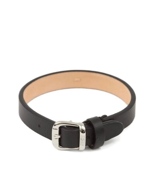 MM6 by Maison Martin Margiela Leather Bracelet Black