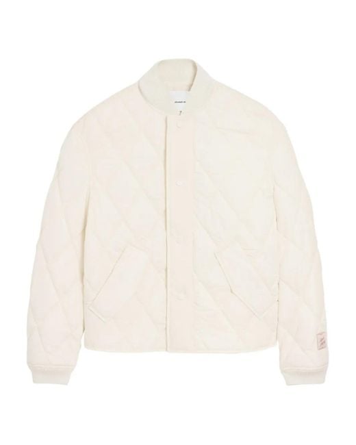 AMI White Crinkled Padded Jacket
