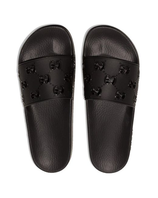 gucci sliders black mens