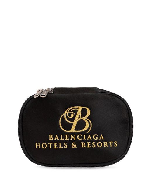 Balenciaga Samt-Clutch mit Logo-Stickerei in Black für Herren