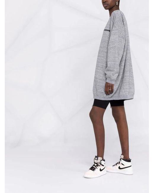 Robe-Pull À Logo Imprimé DSquared² en coloris Gray