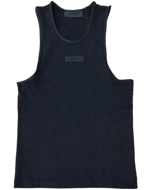 Fear Of God Blue Logo-Appliqué Cotton Tank Top for men