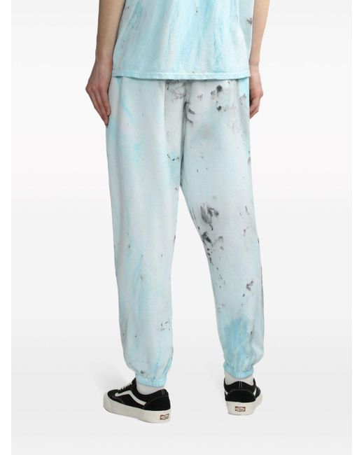WESTFALL Blue Graphic-print Track Pants for men