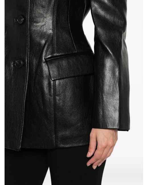 LA PISCINE Black Structured-Shoulder Blazer