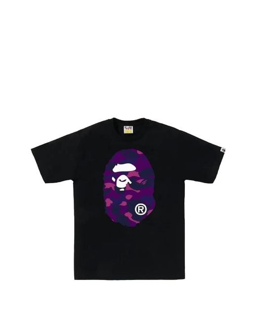 A Bathing Ape Black Ape Head Camouflage-Print T-Shirt for men