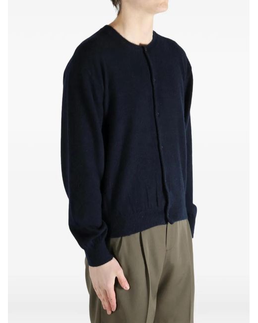 Auralee Blue Button-Up Cardigan for men