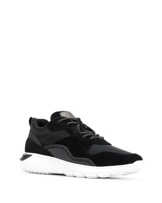 Hogan Black Suede Panel Sneakers for men