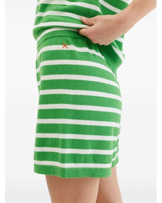 Chinti & Parker Green Striped Knitted Shorts
