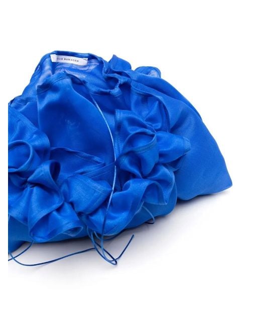 CECILIE BAHNSEN Blue Kiku Clutch Bag