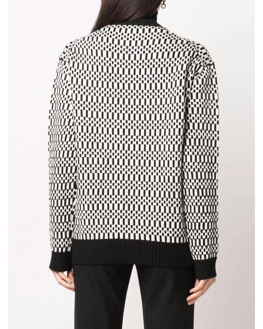 Jil Sander Black Scarf-detail Patterned Jumper