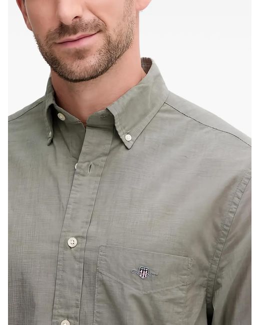 Gant Gray Chest-Pocket Button-Down Shirt for men