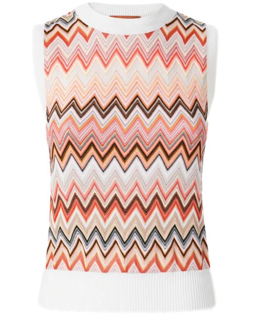 Missoni Pink Zigzag-Pattern Tank Top