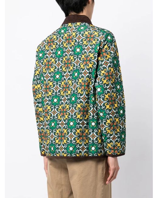 Drole de Monsieur Shirtjack Met Geometrische Print in het Green voor heren