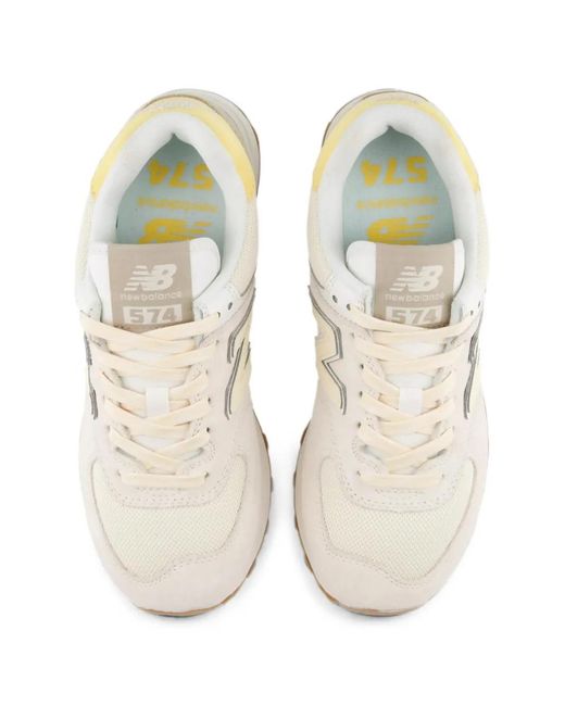 New Balance White 574 Sneakers