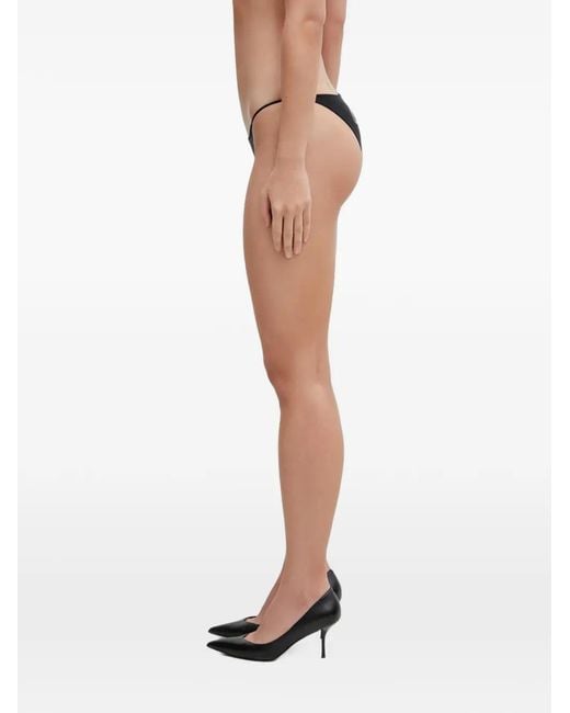 Coperni Black Crystal-Logo Bikini Bottoms