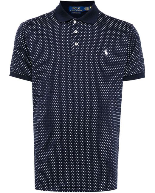 Polo Ralph Lauren Blue Polka-dot Cotton Polo Shirt for men