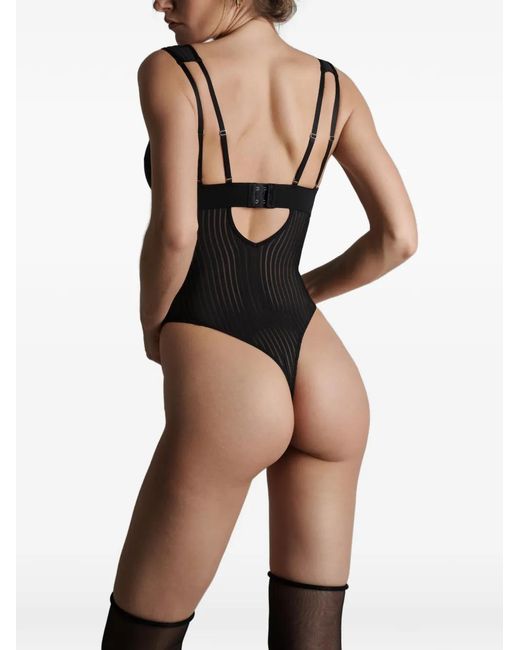 Maison Close Black V-Neck Bodysuit
