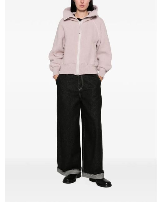 Canada Goose Pink Logo-Patch Zip-Up Jacket
