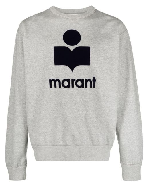 Isabel Marant Gray Mikoy Flocked-logo Sweatshirt for men
