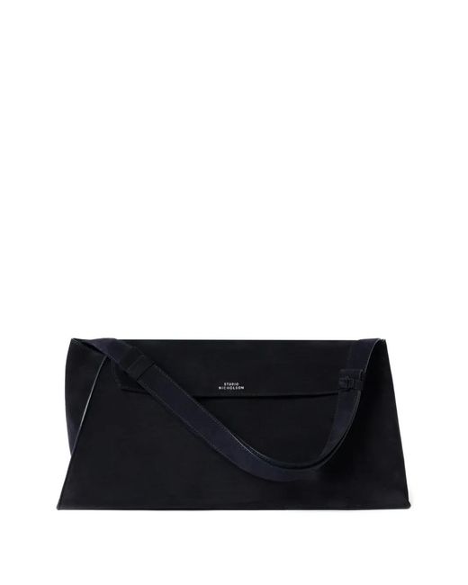 Studio Nicholson Black Sac Porté Épaule Shiboru En Daim