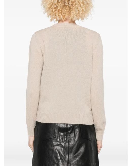Weekend by Maxmara Natural Embroidered Crew Neck Sweater
