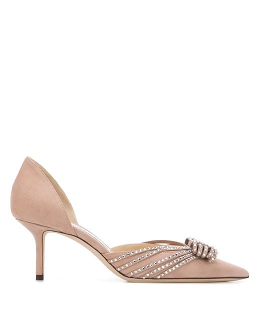 Jimmy Choo Multicolor Kaitence Crystal-Embellished Bow Pumps