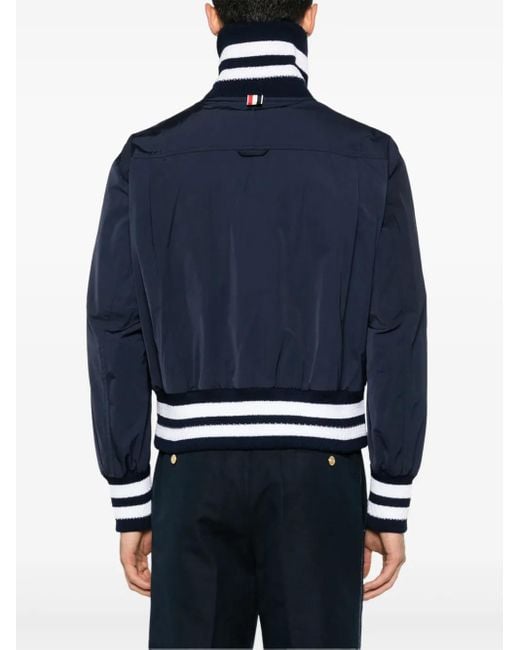 Veste Bomber À Détail Bandes Signature Thom Browne pour homme en coloris Blue