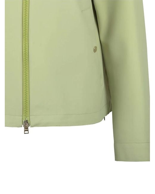 Herno Green Hooded Zip-Front Jacket