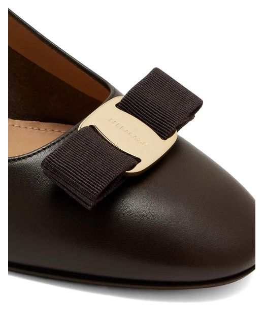 Ferragamo Brown Vara 55 Pumps