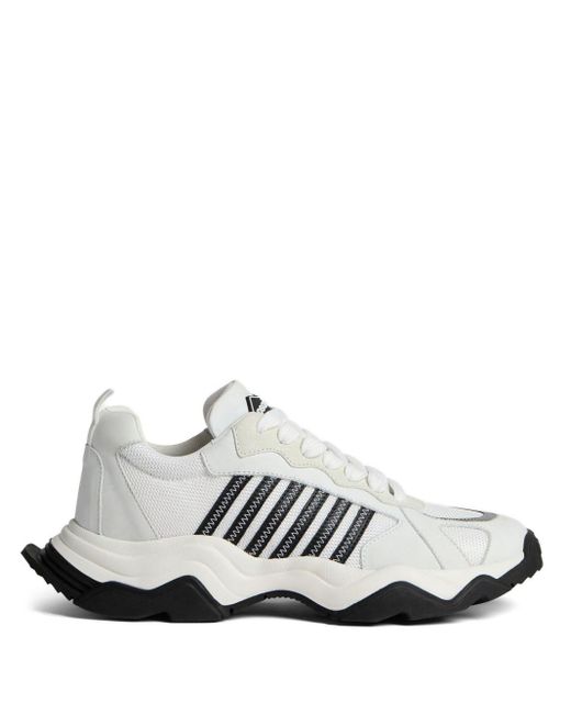 DSquared² White Wave Panelled Sneakers for men