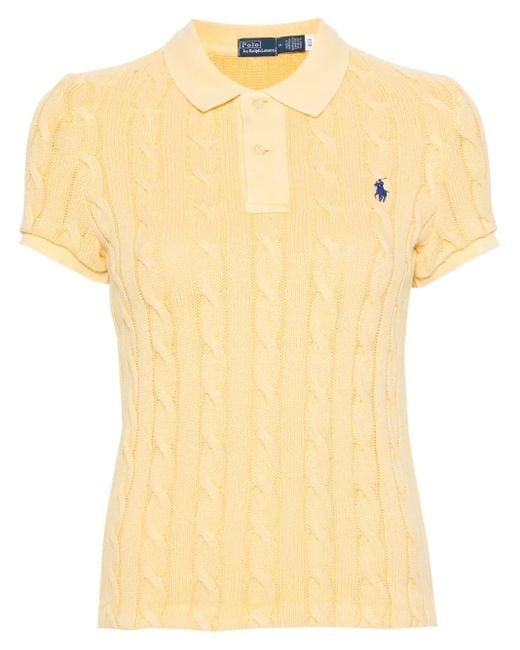 Polo Ralph Lauren Yellow Polo Pony Knitted Polo Shirt