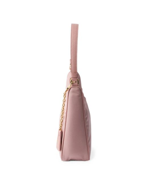 Prada Pink Mini Re-Edition 2005 Re-Nylon And Saffiano Bag