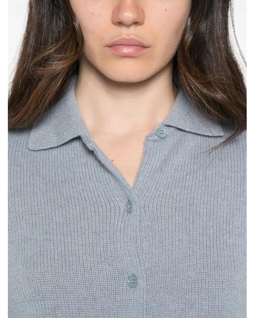 Bompard Blue Links-Stitch Cashmere Cardigan
