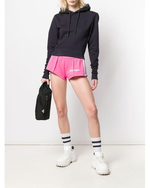 Palm Angels Pink Cropped Track Shorts