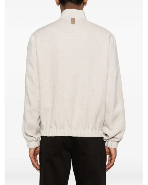 Canali White Zip-Up Jacket for men