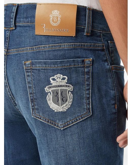 Billionaire Jeans Met Logopatch in het Blue voor heren