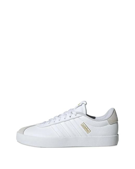 Adidas White Vl Court 3.0 Lace-Up Sneakers