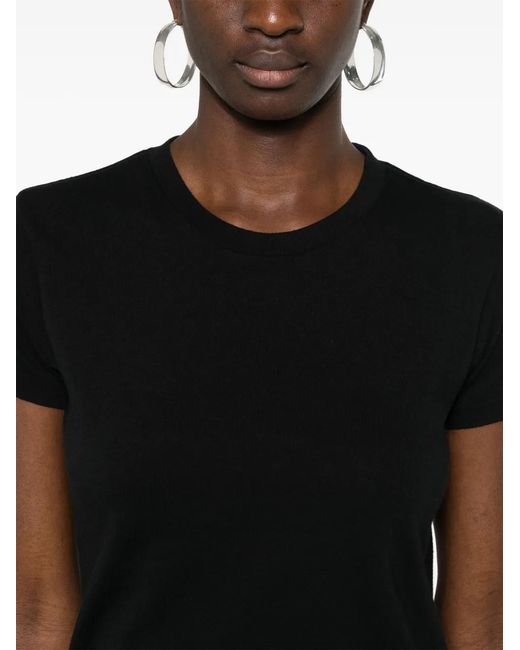 Auralee Black Short-Sleeve Cotton T-Shirt