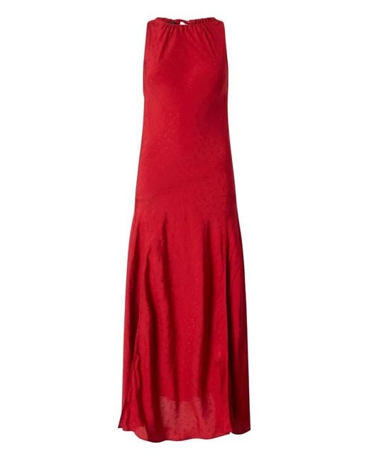 Pinko Red Tie-Neck Sleeveless Maxi Dress