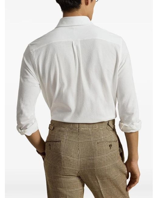 Polo Ralph Lauren White Button Down Long Sleeve Shirt for men