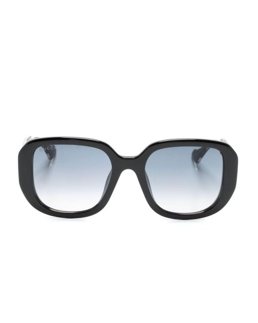 Gucci Blue Interlocking-g Oversize-frame Sunglasses