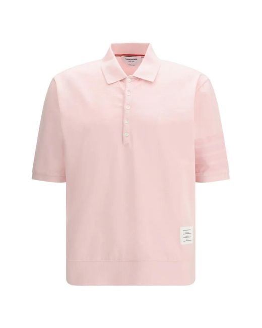 Thom Browne Pink Short-Sleeved Polo for men